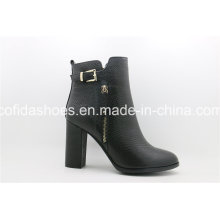 Popular Multi Designs Chunky Heel Lady Leather Ankle Boots